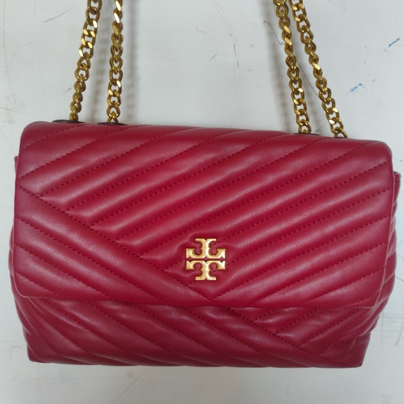 Tory Burch Red and Gold Chevron Shoulder Bag - Picture 5 of 14